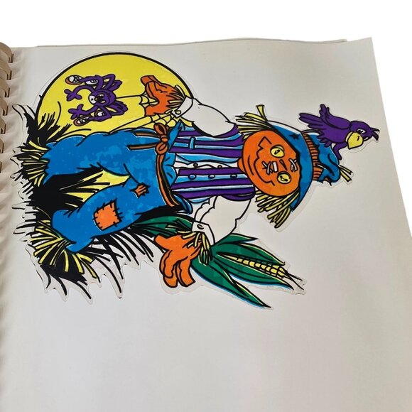 Vintage Halloween Window Clings Book Vinyl Stickers Glow in the Dark Christmas - Picture 15 of 16